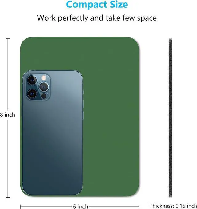Alt view image 2 of 7 - Small Mouse Pad 6 x 8 Inch Thick Rubber Premium-Textured Non-Slip Portable & Washable Mini Mouse Mat for Women Men Wireless Laptops Keyboard Tray Gaming Computer Office Travel Forest Green