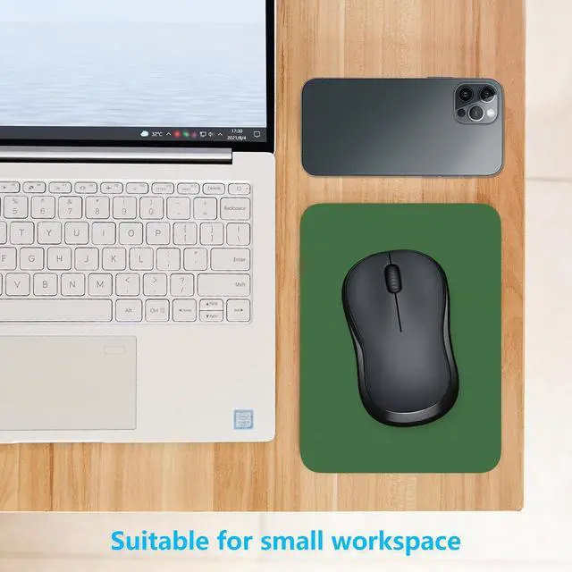 Alt view image 3 of 7 - Small Mouse Pad 6 x 8 Inch Thick Rubber Premium-Textured Non-Slip Portable & Washable Mini Mouse Mat for Women Men Wireless Laptops Keyboard Tray Gaming Computer Office Travel Forest Green
