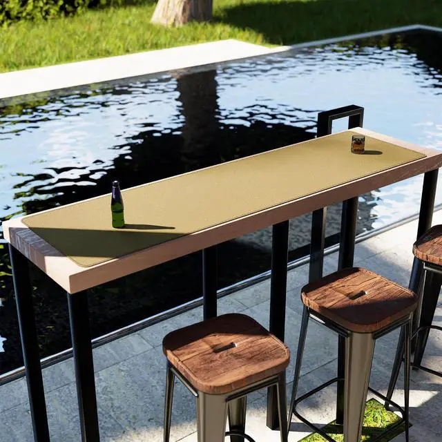 Alt view image 7 of 7 - 71 x 20 Cork & PU Leather Desk Mat (Black) - Huge Mouse Pad Double Sided Waterproof Desk Pad Protector for Gaming Office Home