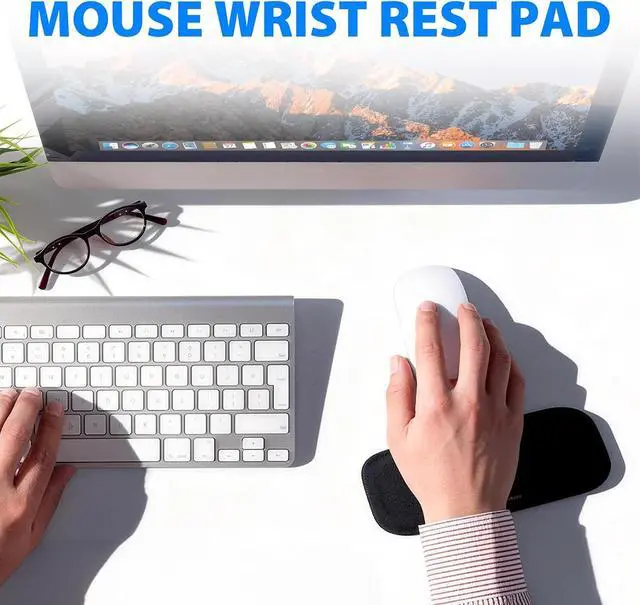 Alt view image 3 of 7 - Ergonomic Mouse Wrist Rest Silicone Gel Wrist Pad for Mouse Soft Lycra Surface Wrist Support Mouse Pad Non-Slip PU Base Comfortable Gel Wrist Support for Computer Laptop & Office Use