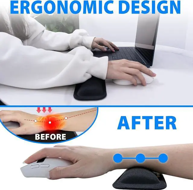 Alt view image 6 of 7 - Ergonomic Mouse Wrist Rest Silicone Gel Wrist Pad for Mouse Soft Lycra Surface Wrist Support Mouse Pad Non-Slip PU Base Comfortable Gel Wrist Support for Computer Laptop & Office Use