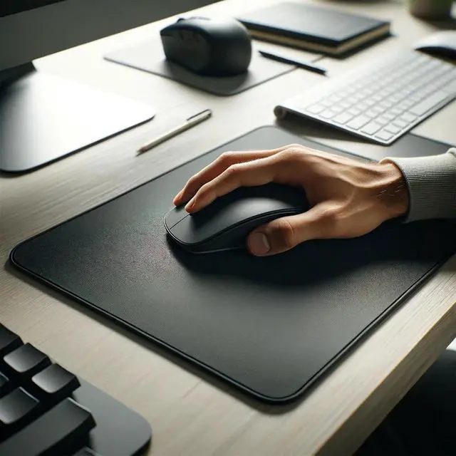 Alt view image 4 of 5 - 2 Pack Mouse Pad Computer Mouse Mat with Anti-Slip Rubber Base Easy Gliding Washable & Durable Cloth Surface Portable Optimal Size 9.5x7.9 Inch for Office Laptop Computer Black