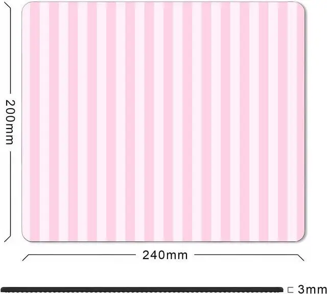Alt view image 2 of 7 - Square Light Pink Mouse Pad Small Cute Pastel Striped Computer Mouse Pads Non-Slip Rubber Base Aesthetic Mousepad Washable Cloth Mouse Mat Decor Gifts Coworker Gift for Girls Kids