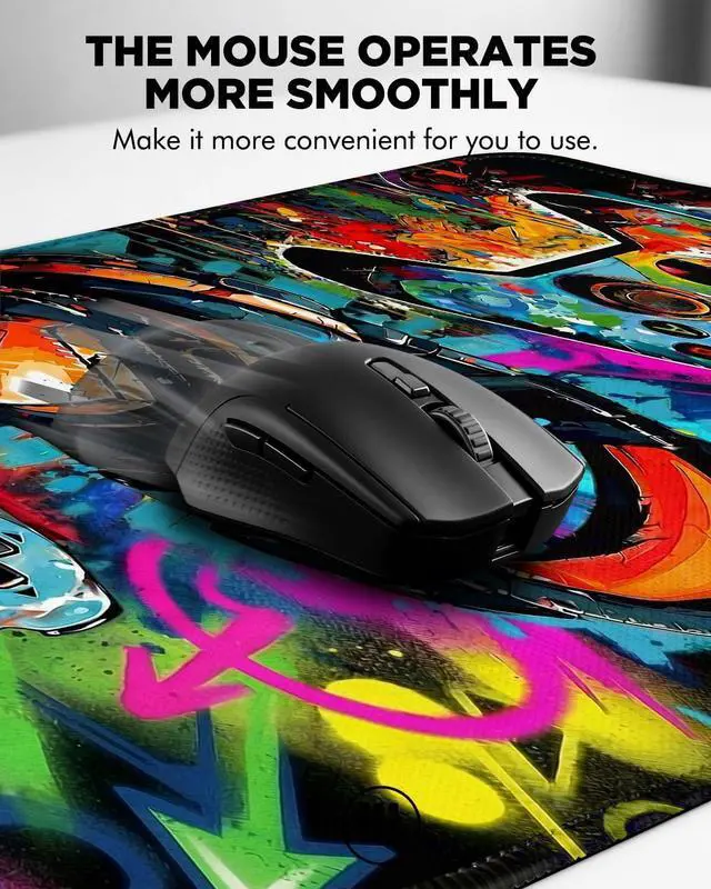 Alt view image 5 of 7 - Mouse Pad Game Mousepad Large Size 31.5x11.8in Mouse Pads with Stitched Edge & Rubber Non-Slip Bottom Designed for Gaming Home Office (Game Console)