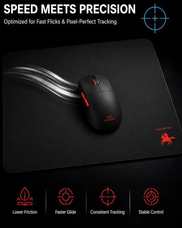Alt view image 4 of 7 - Tempered Glass Gaming Mouse Pad Micro-Etched Ultra-Smooth Surface Hard Mouse Pad for Fast Glide Precision Tracking Speed & Control Non-Slip Base 16.1 x 12.2
