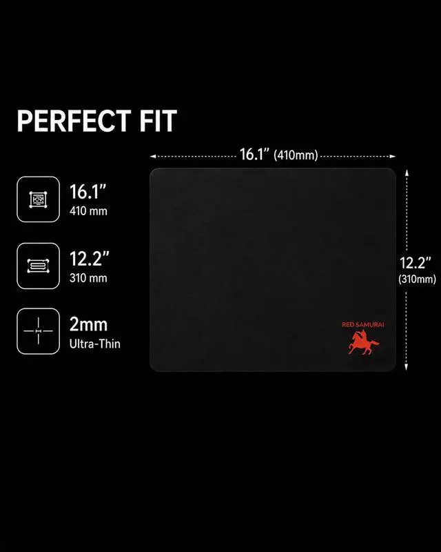 Alt view image 7 of 7 - Tempered Glass Gaming Mouse Pad Micro-Etched Ultra-Smooth Surface Hard Mouse Pad for Fast Glide Precision Tracking Speed & Control Non-Slip Base 16.1 x 12.2