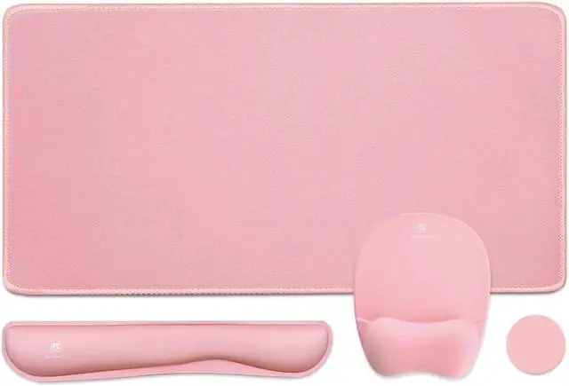 Main image of Keyboard Wrist Rest Large Mouse Pad Wrist Support for Computer 4 in 1 Memory Foam Keyboard Pad Desk Mat Ergonomic Hand Rest Wrist Cushion for Home Office Gaming-Pink