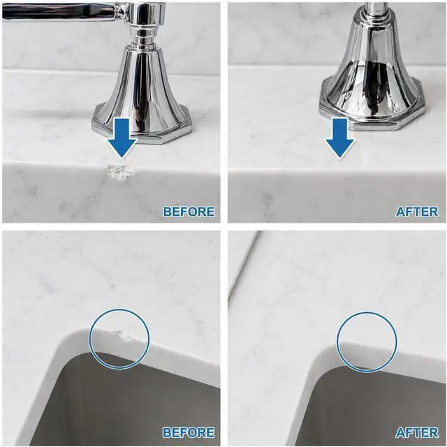 Alt view image 8 of 8 - White Quartz Countertop Repair Kit Quartz Marble Acrylic Porcelain Countertop Chip Repair Quick Drying Fix Chips Cracks Scratches Nicks