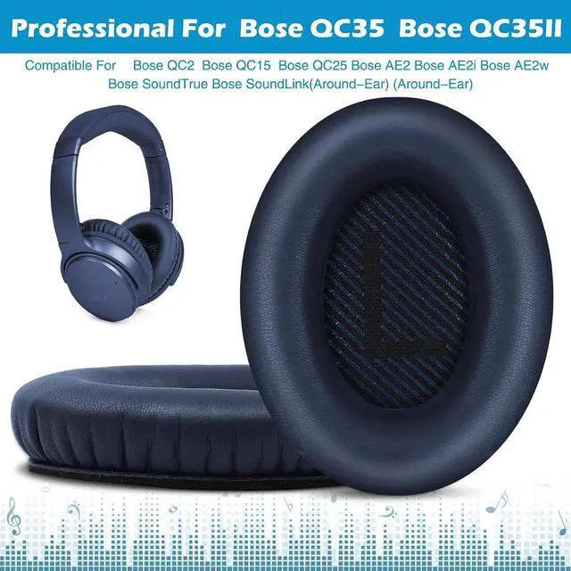 Alt view image 7 of 7 - Ear Pads for QuietComfort 35 ii Premium Softer Leather Replacement Pads for QC35 QC35ii Headphones Ear Pads Quiet Comfort Noise Isolation Foam Added Extra Thickness (Midnight Blue)