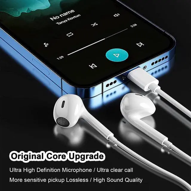 Alt view image 4 of 7 - 2 Pack USB C Headphones for iPhone 17 16 15 Type C Wired Earbuds with Microphone & Remote Control HiFi Stereo Noise Cancelling In-Ear Earphones for iPad for Galaxy S25 S24 S23 S22 for Pixel 9 8 7