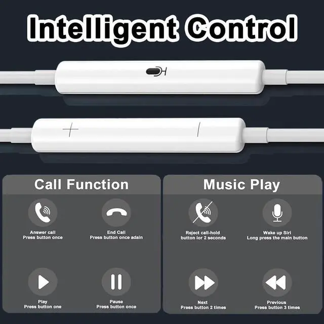 Alt view image 5 of 7 - 2 Pack USB C Headphones for iPhone 17 16 15 Type C Wired Earbuds with Microphone & Remote Control HiFi Stereo Noise Cancelling In-Ear Earphones for iPad for Galaxy S25 S24 S23 S22 for Pixel 9 8 7