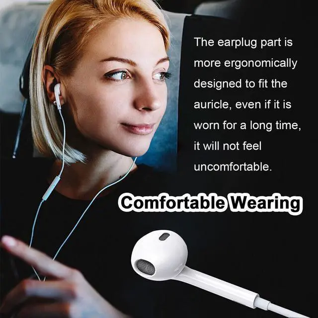 Alt view image 7 of 7 - 2 Pack USB C Headphones for iPhone 17 16 15 Type C Wired Earbuds with Microphone & Remote Control HiFi Stereo Noise Cancelling In-Ear Earphones for iPad for Galaxy S25 S24 S23 S22 for Pixel 9 8 7