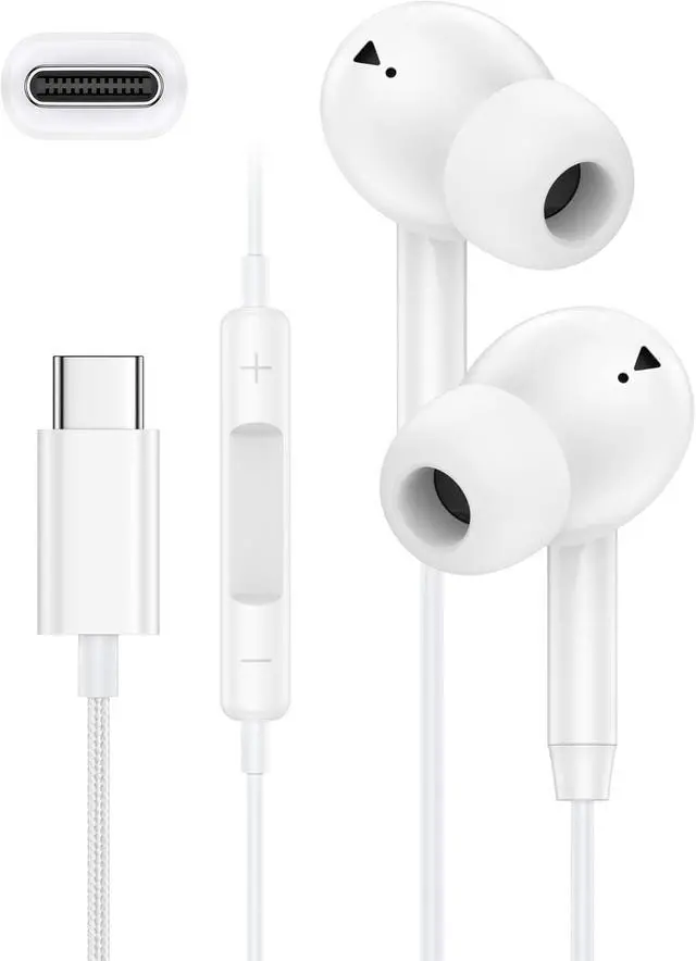 Main image of iPhone 17e 17 Headphones Wired USB C Ear Buds for iPhone 17 Pro Max 17pro 16e 16 15 Plus Air Pods Earbuds Usbc Noise Cancelling Earphones USB-C with Mic Earpods Type C iPods Corded Audífonos