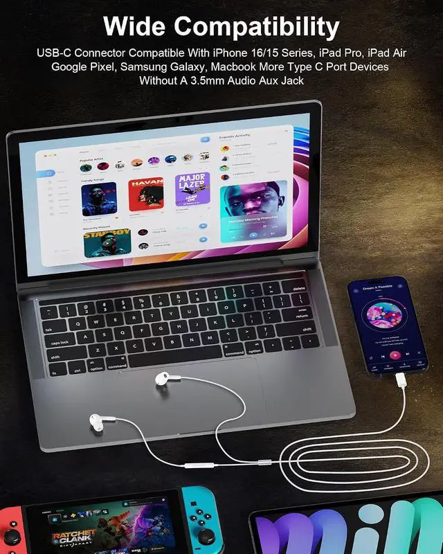 Alt view image 7 of 7 - iPhone 17e 17 Headphones Wired USB C Ear Buds for iPhone 17 Pro Max 17pro 16e 16 15 Plus Air Pods Earbuds Usbc Noise Cancelling Earphones USB-C with Mic Earpods Type C iPods Corded Audífonos
