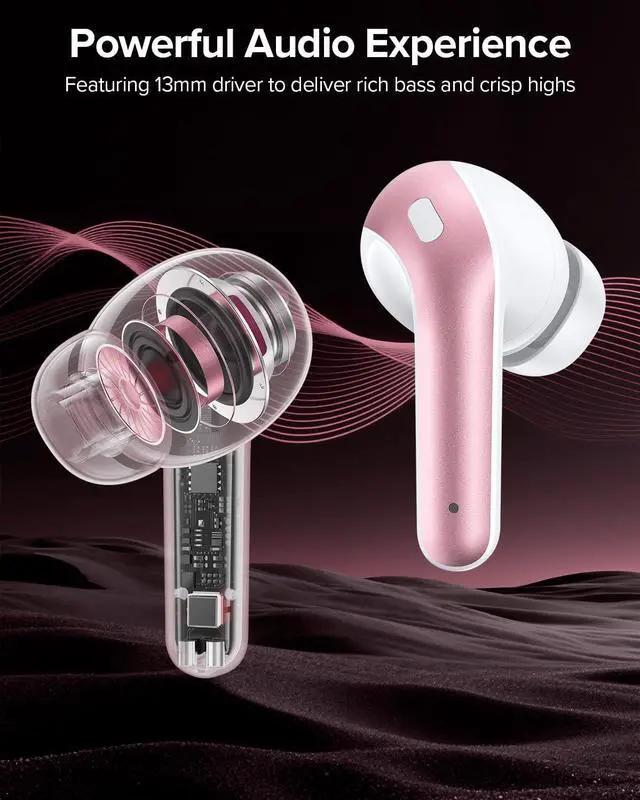 Alt view image 4 of 7 - Bluetooth Headphones True Wireless Earbuds 60H Playback LED Power Display Earphones with Wireless Charging Case IPX5 Waterproof in-Ear Ear buds with Mic for TV Smart Phone Laptop Computer Sports