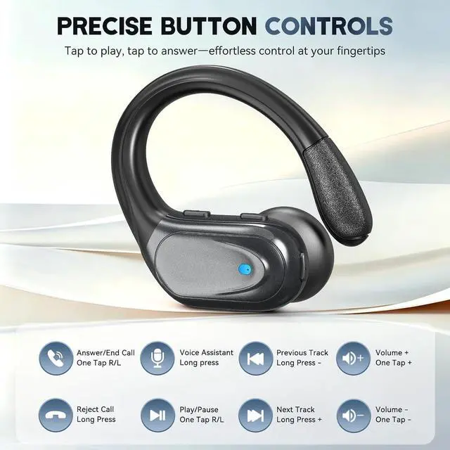 Alt view image 6 of 7 - Wireless Earbuds Sports Bluetooth Headphones Noise Canceling Ear Buds with 80hr Playtime LED Power Display IPX7 Waterproof Earphones for Gym/Workout
