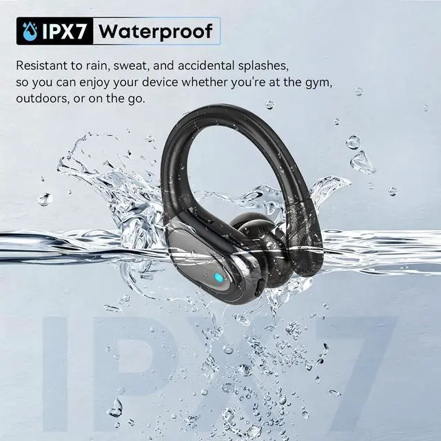 Alt view image 7 of 7 - Wireless Earbuds Sports Bluetooth Headphones Noise Canceling Ear Buds with 80hr Playtime LED Power Display IPX7 Waterproof Earphones for Gym/Workout