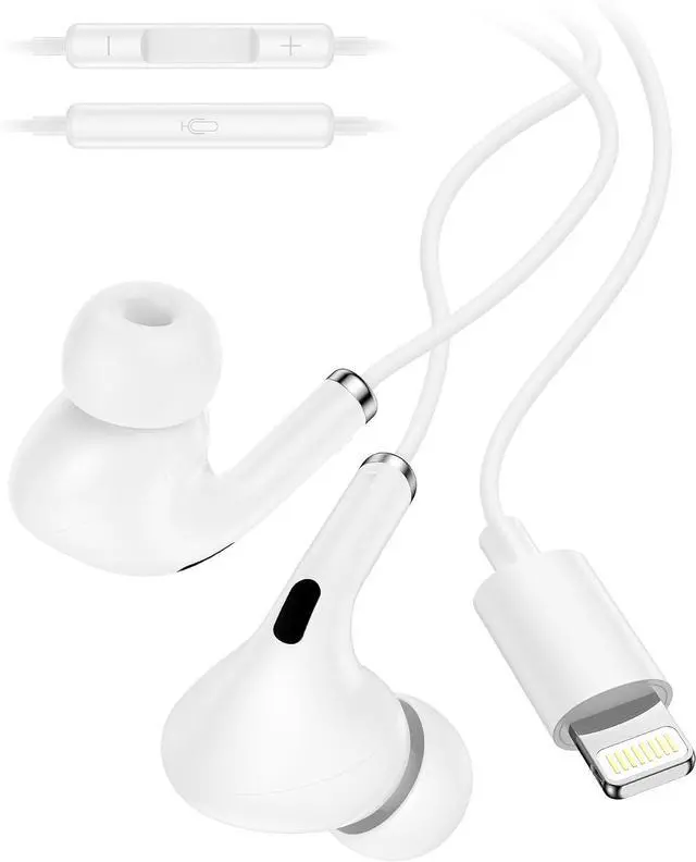 Main image of Wired Lightning Ear Buds for iPhone 14 13 Pods Headphones Earphones | i Phone 14+ 14Pro 13 12 11 Pro Max Plus Lightening Connector Ear phones with Microphone Lighting Air Pods Airpods