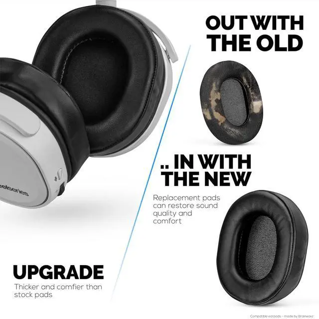 Alt view image 7 of 7 - Sheepskin Earpads for Steelseries Arctis 1 3 5 7 9 PRO & Prime Headsets Real Leather with Memory Foam - Thicker Comfier & Long Lasting by Brainwavz