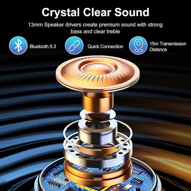 Alt view image 2 of 7 - Earbuds Wireless Earbuds 2026 Bluetooth 5.3 Headphones 56Hrs Hi-Fi Stereo Deep Bass Earphones with 4 ENC Noise Cancelling Headphones Mics IPX7 Waterproof Ear Buds for iPhone Android Phones Laptop