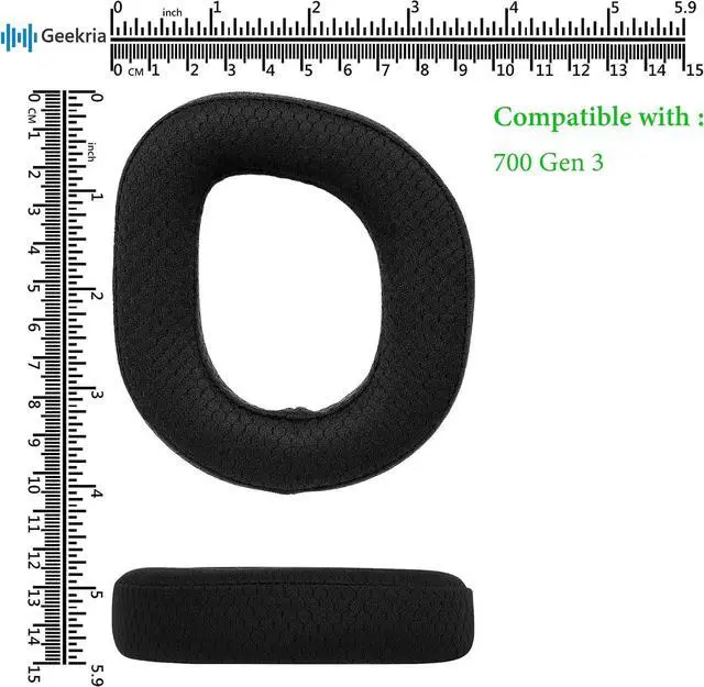 Alt view image 6 of 6 - Geekria Comfort Mesh Fabric Replacement Ear Pads Compatible with Turtle Beach Stealth 700 Gen 3 Headphones Ear Cushions (Black)