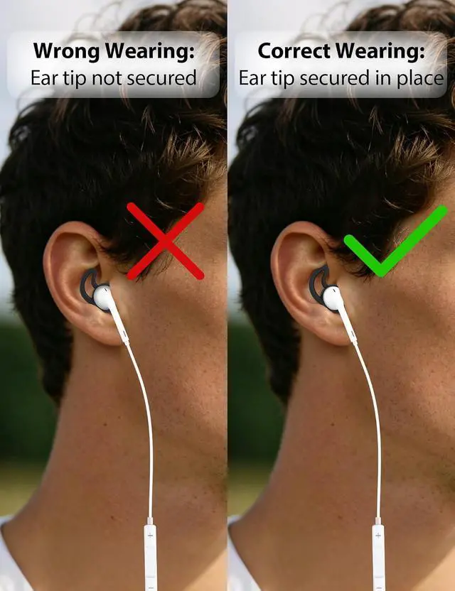 Alt view image 6 of 7 - 2 Pack Silicone Ear Tips for EarPods USB-C/3.5mm/for Lightning Anti-Slip Eartips Grips Soft Lightweight Earbuds Covers Secure Fit Sport Replacement for Running Jogging Gym Workout Black