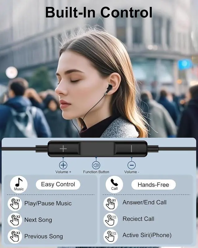 Alt view image 4 of 7 - Lightning Headphones for iPhone Mfi Certified Wired Ear Buds in-Ear | for iPhone 14 Pro Max/14Pro/14Plus/14/13Pro/13 Mini/12/11/SE3/XS/XR/X/8Plus/7 Noise Cancelling Corded Earphones for Ear Pods