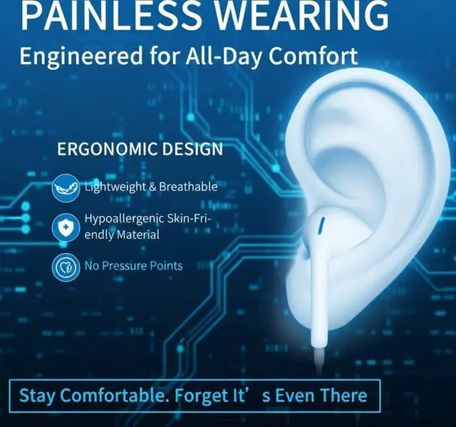 Alt view image 4 of 7 - Lightning Headphones for iPhone Earbuds Wired with Microphone & Volume Control HiFi Stereo Nosie Reduction Earphones for iPhone 14 13 Plus 12 11 Pro Max/XR XS X - 2Packs