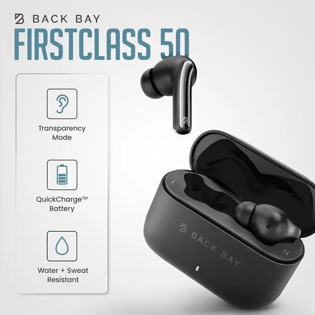 Alt view image 3 of 7 - FirstClass - True Wireless Earbuds Noise Cancelling Earbuds Bluetooth 5.4 Ear Buds Wireless Bluetooth Earbuds Noise Cancelling Earpods iPhone and Android Active Earphones with ANC Sound Blocking