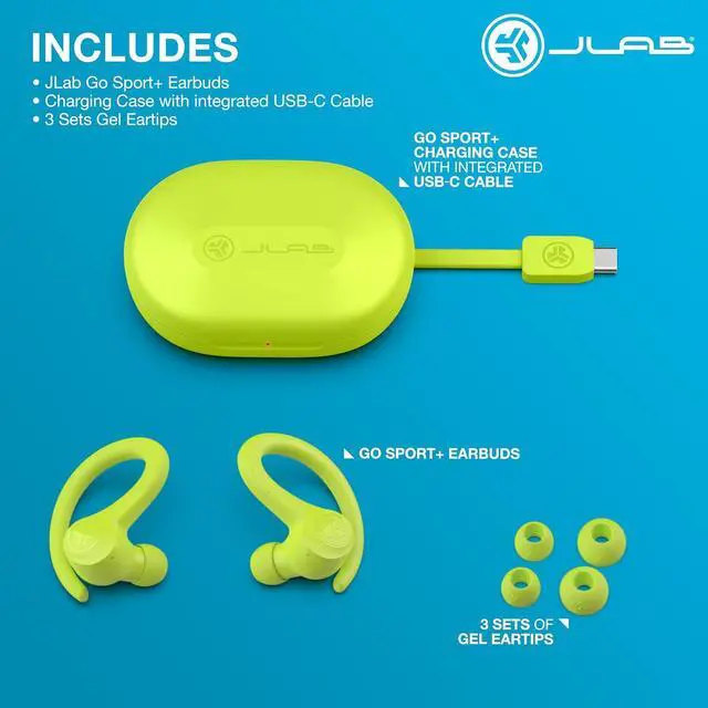 Alt view image 4 of 7 - Go Sport+ True Wireless Workout Earbuds Bluetooth Sport Earbuds Clear Calling Yellow