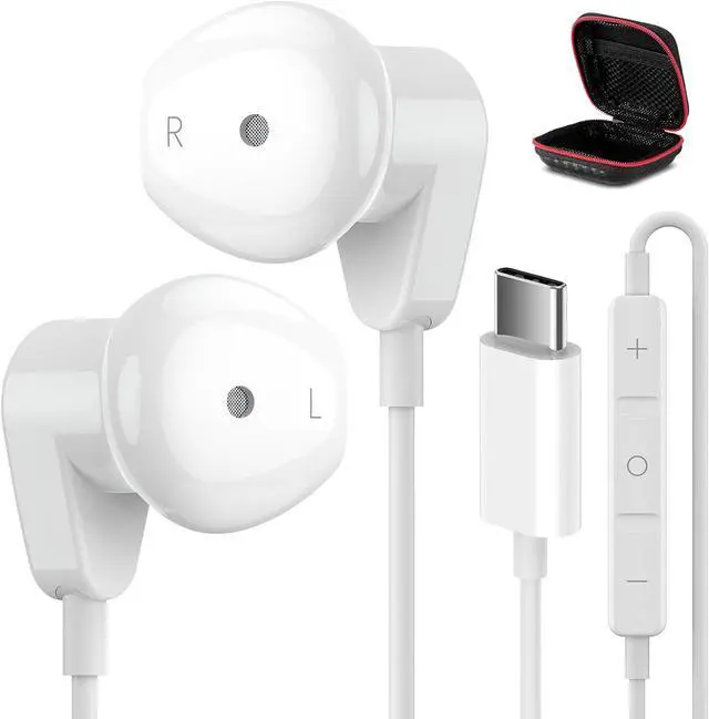 Main image of USB C Headphones for iPad Pro/iPhone 17 16 15 Pro Max Air HiFi Stereo USB-C Wired Earbuds Microphone Volume Control Type C Earphone for S26 S25 S24 S23 Ultra S22 S21 Note 20 Pixel 10 9 8 7 6 5