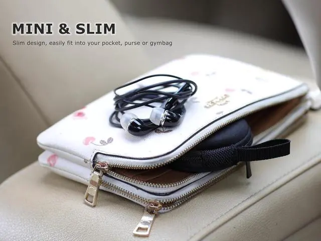 Alt view image 7 of 7 - Mini-Portable Hard Shell Earbuds Case for EarPods Headphones USB-C Wired Ear Buds/Skullcandy Jib Wired Earbuds Travel Case for Earphones Earplugs (1 Black)