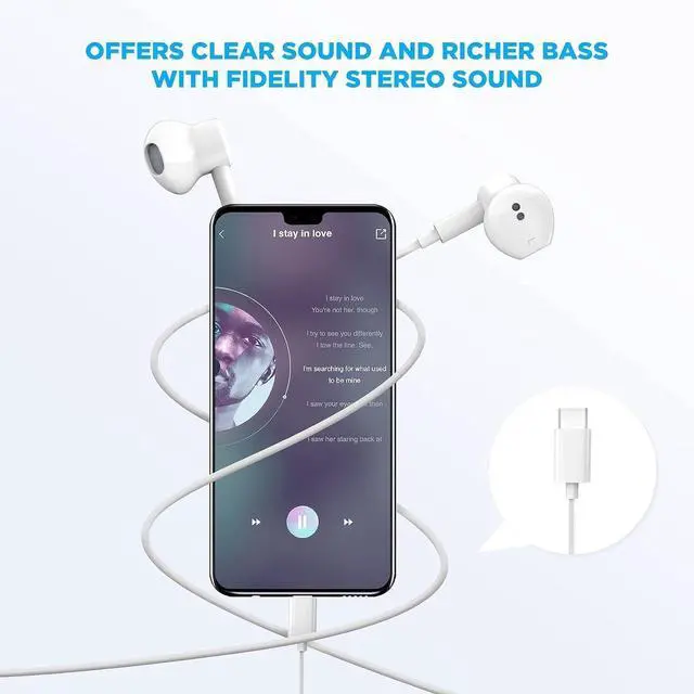 Alt view image 4 of 7 - 2 Packs USB C Headphones Earbuds Wired for iPhone17/16/15 iPad Pro | Built-in Mic Noise Cancelling Volume Control Ultra Clear Call Support for iPhone 17/16/15 Series Android Galaxy Pixel