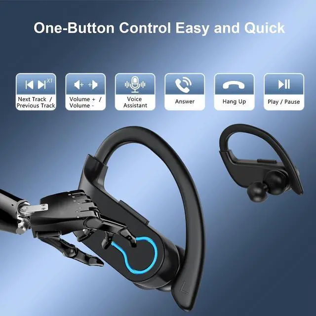 Alt view image 7 of 7 - Wireless Earbuds 120hrs Bluetooth 6.1 Headphone Sport 2026 Bluetooth Earbuds with Fast Charging Case Dual LED Display Earphones ENC Noise Cancelling Mic with Easy Button Controls IPX7 Waterproof