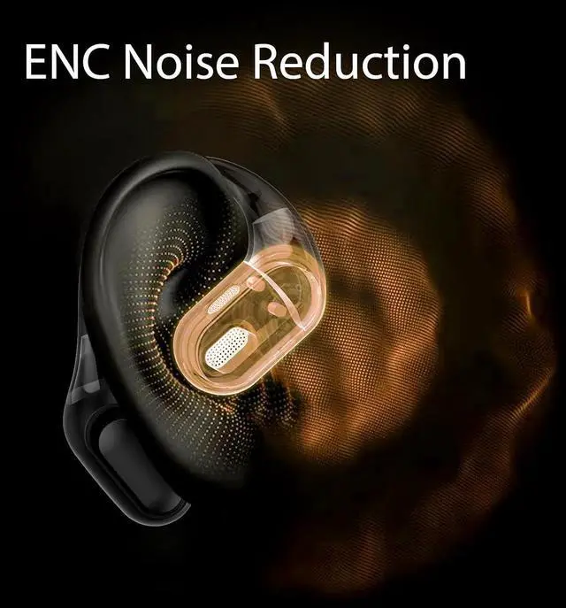 Alt view image 6 of 7 - Open Ear Headphones Bluetooth 5.4 Wireless Earbuds Black | HiFi Stereo Open Ear Buds with HD Mic 50H LED Power Display Air Conduction Earbuds AI Translation Earbuds Real Time