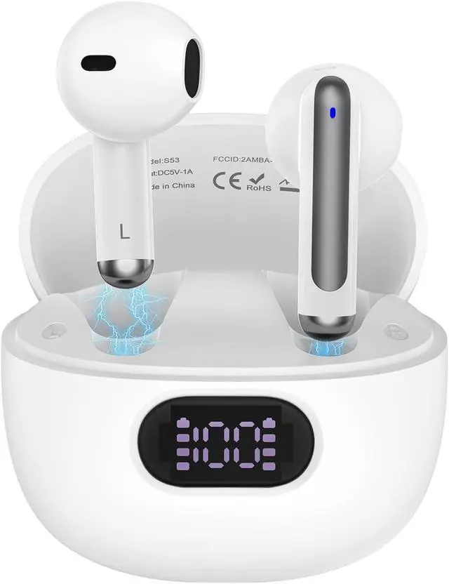 Main image of Wireless Earbuds Bluetooth Ear Buds for iPhone 17 16 Pro Max 16e 16 Plus 16 15 Pro Max 15 V5.3 48H Wireless Headphones with LED Display Charging Case IPX7 Waterproof Earphones for A16 A36 S25