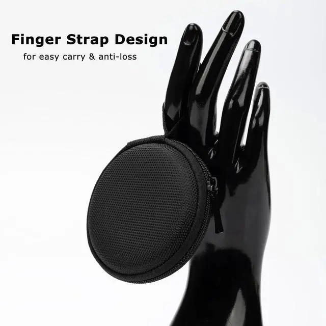 Alt view image 5 of 7 - Mini-Portable Hard Shell Earbuds Case for EarPods Headphones USB-C Wired Ear Buds/Skullcandy Jib Wired Earbuds Travel Case for Earphones Earplugs (1 Black-Double Strand)