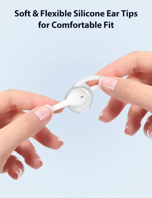 Alt view image 4 of 7 - 2 Pack Silicone Ear Tips for EarPods USB-C/3.5mm/for Lightning Anti-Slip Eartips Grips Soft Lightweight Earbuds Covers Secure Fit Sport Replacement for Running Jogging Gym Workout Milky Translucent