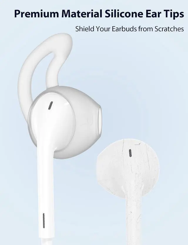 Alt view image 5 of 7 - 2 Pack Silicone Ear Tips for EarPods USB-C/3.5mm/for Lightning Anti-Slip Eartips Grips Soft Lightweight Earbuds Covers Secure Fit Sport Replacement for Running Jogging Gym Workout Milky Translucent
