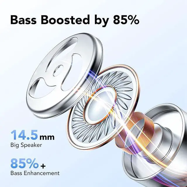 Alt view image 4 of 6 - Ear buds Wireless Earbuds Bluetooth 5.3 Headphones 60hrs Playtime with Digital Display Sports Wireless Headphones with Earhook Deep Bass IPX7 Waterproof Over-Ear Earbuds for Android iOS Workout Black
