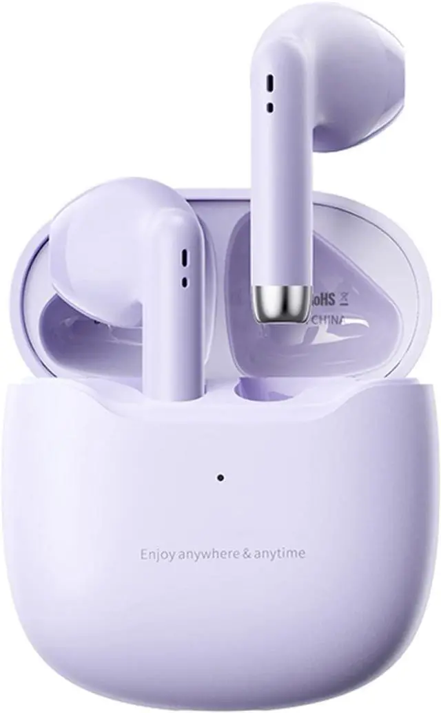 Main image of True Wireless Earbuds Purple Bluetooth 5.3 with Microphone for Working Out Noise Canceling Blue Tooth Ear Buds Deep Bass TWS Wireless Earphones with Charging Case in Ear Headphone for iPhone Android