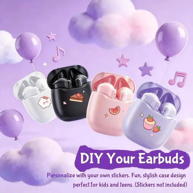 Alt view image 2 of 7 - True Wireless Earbuds Purple Bluetooth 5.3 with Microphone for Working Out Noise Canceling Blue Tooth Ear Buds Deep Bass TWS Wireless Earphones with Charging Case in Ear Headphone for iPhone Android