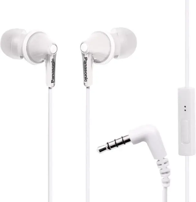 Main image of PANASONIC ErgoFit Earbud Headphones with Microphone and Call Controller Compatible with iPhone Android and Blackberry - RP-TCM125-W - In-Ear (White)