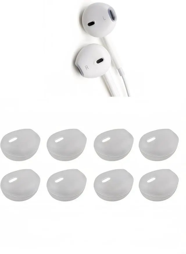 Main image of Ear Gel for iPhone EarPods Anti-Slip Silicone Soft Replacement Sport Earbud Tips 4 Pairs Ear Buds Covers Compatible with iPhone 7/6s/6 Plus/5s/5c/SE Protective Ear Cover Tips for Wired Earphones