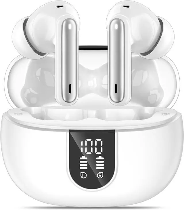Main image of Wireless Earbuds Bluetooth 5.3 Headphones 40Hrs Playtime Deep Bass Stereo in-Ear Earbud LED Power Display Call Noise Canceling Headphones with Mic IP7 Waterproof Earphones for iPhone Android
