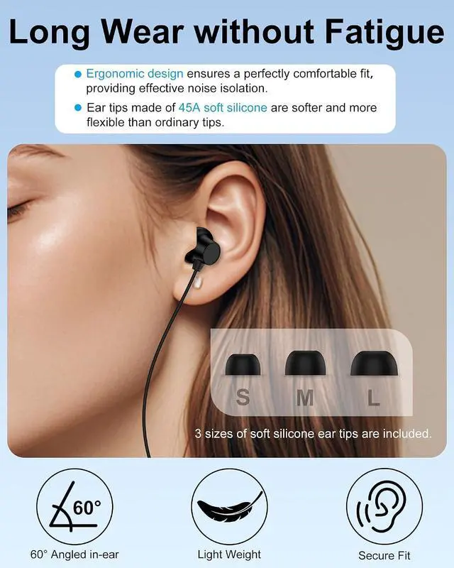 Alt view image 5 of 7 - Wired Earbuds 3.5mm Jack Headphones Wired in-Ear Earphones with Mic | Noise Cancelling Corded for 3.5mm Aux Earpods Ear Buds for iPhone/iPad/iPod/Android/Kindle/Laptop/MP3/MP4/Switch/PS5