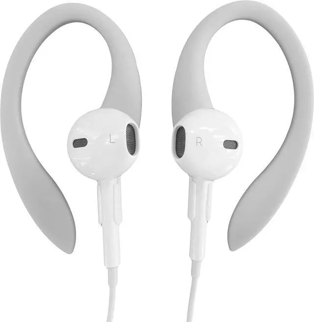 Alt view image 2 of 6 - Ear Hooks Compatible with EarPods | Adjustable Rubber Ear Loops Compatible to Keep EarPods in Place During Activity | Made for Wired Earbuds | Cool Grey