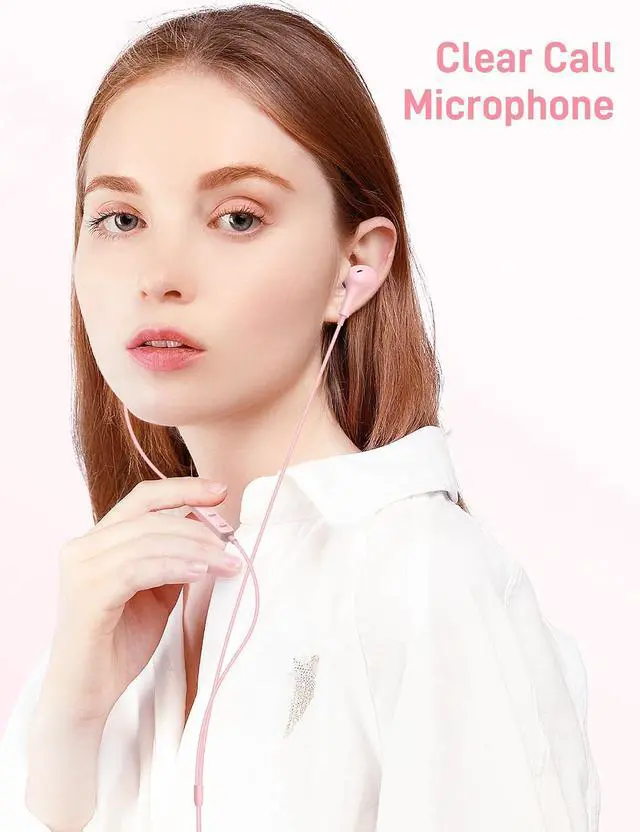 Alt view image 6 of 7 - for MFi-Certified Headphones for Lightning Wired Earbuds Magnetic Ear Buds with HiFi Bass 3 Ear Tips Mic Corded Earphones for Gym Commuting for iPhone 14 Plus 13 12 11 Pro Max Pink