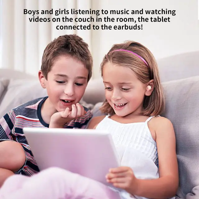 Alt view image 4 of 7 - Bluetooth Kids Earbuds Pink Wireless Earbuds for Girls and School Classroom Earpods Small Ears Headphone Earphones earpods in-Ear Headset Suitable to use with Microphone.
