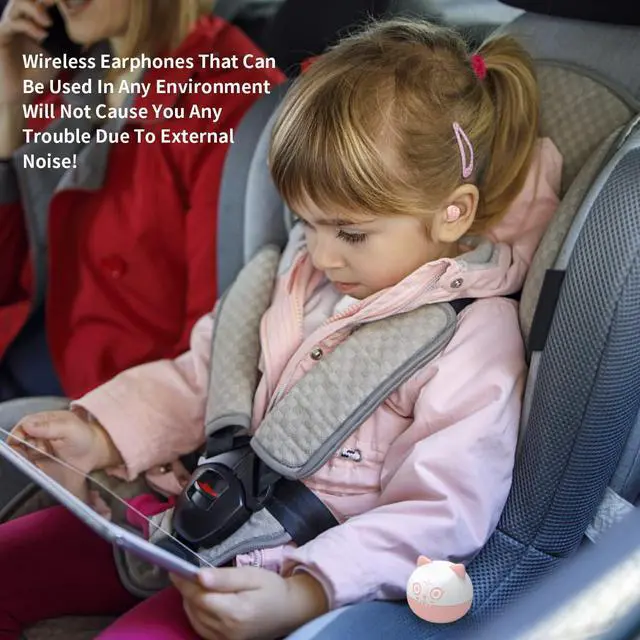 Alt view image 6 of 7 - Bluetooth Kids Earbuds Pink Wireless Earbuds for Girls and School Classroom Earpods Small Ears Headphone Earphones earpods in-Ear Headset Suitable to use with Microphone.